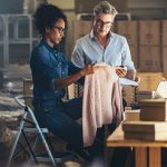 casual employees working with clothes